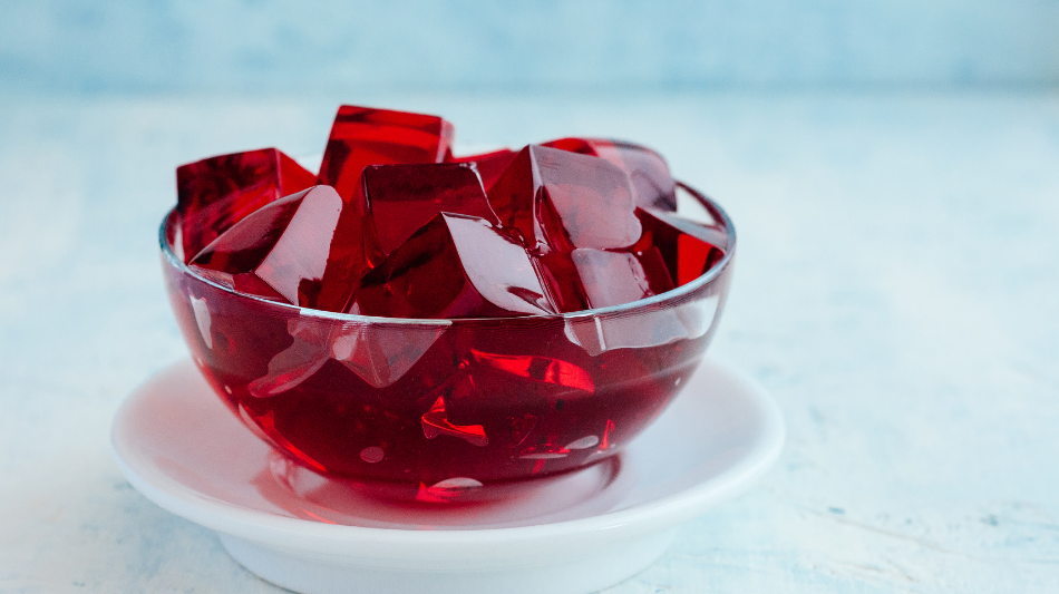 Bowl of red jelly