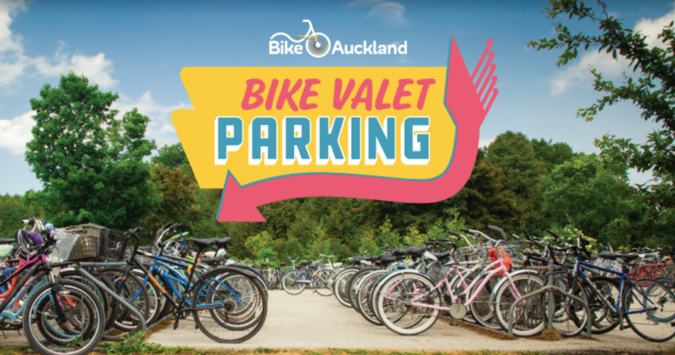 Bike Auckland bike valet parking banner